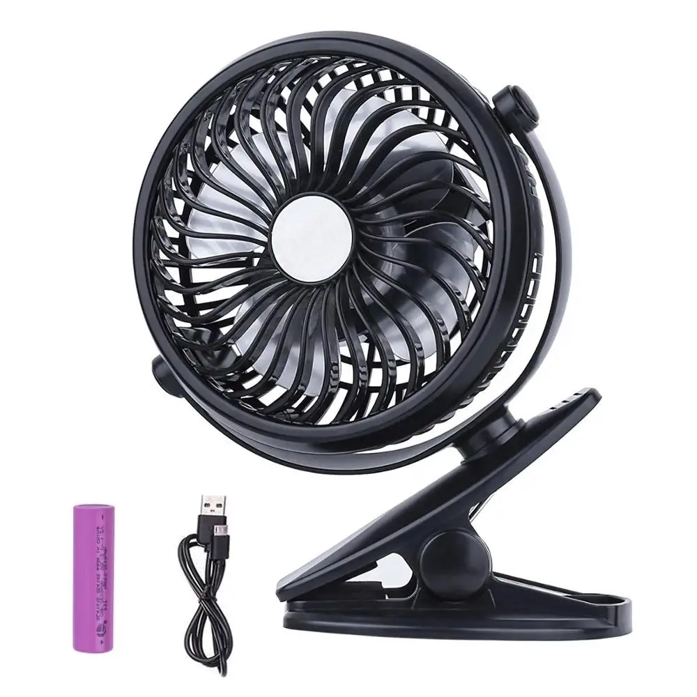 USB rechargeable desk USB fan with clip, dual power portable fan for Home Office Dormitory Bedroom