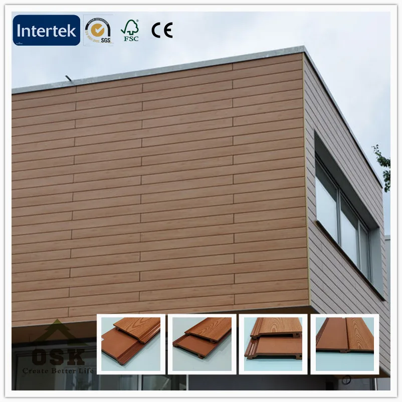 No Cracks Mothproof Wood Plastic Composite WPC Wall Panel 177*31MM