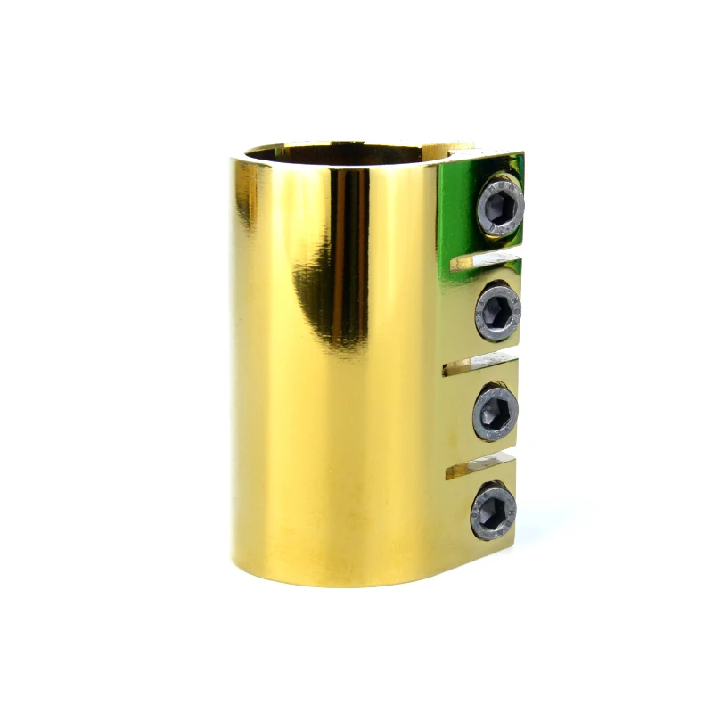 Electroplated golden 4 holes pro scooter clamps