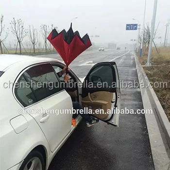 Высокое качество красный дождь обратного зонтик в автомобиле