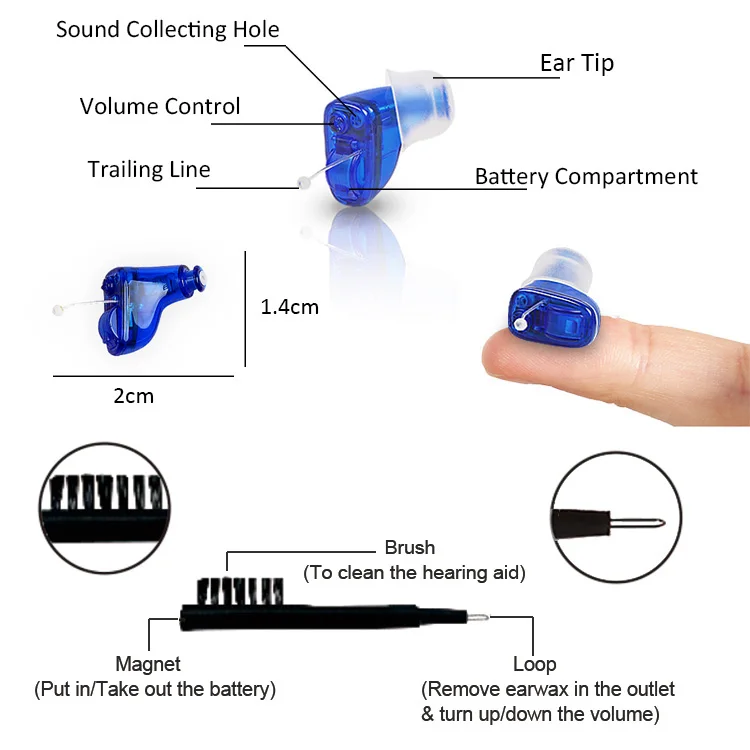 
Jinghao 2019 ITE Ear Amplifier Earphone Earbud Mini Hearing Aids CIC 