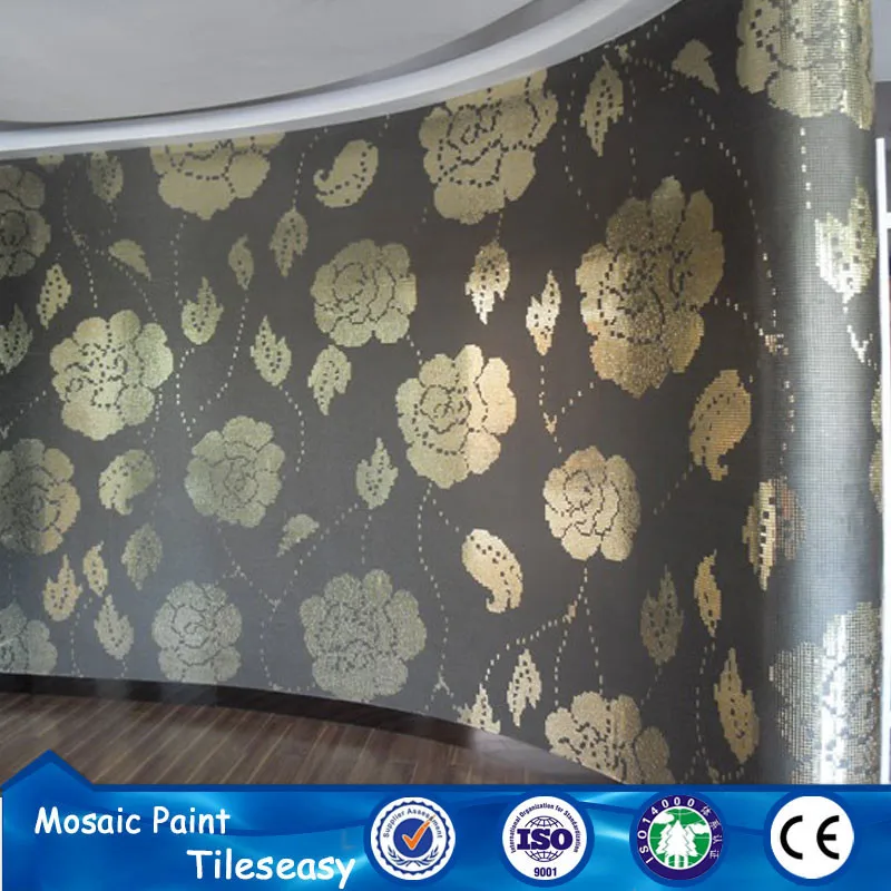 interior wall decoration glass flower mosaic tile pictures pattern