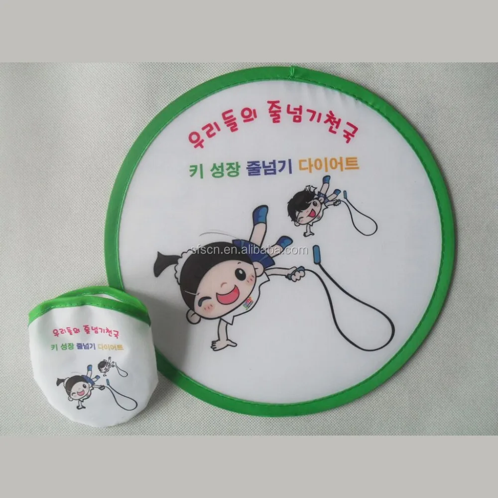 Promotional folding fan foldable nylon discfrisbee flying disc