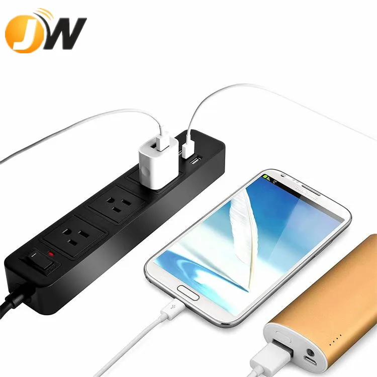 3 Ways US OUTLETS 4USB Ports US Plug Extension Socket Electric Power Strip