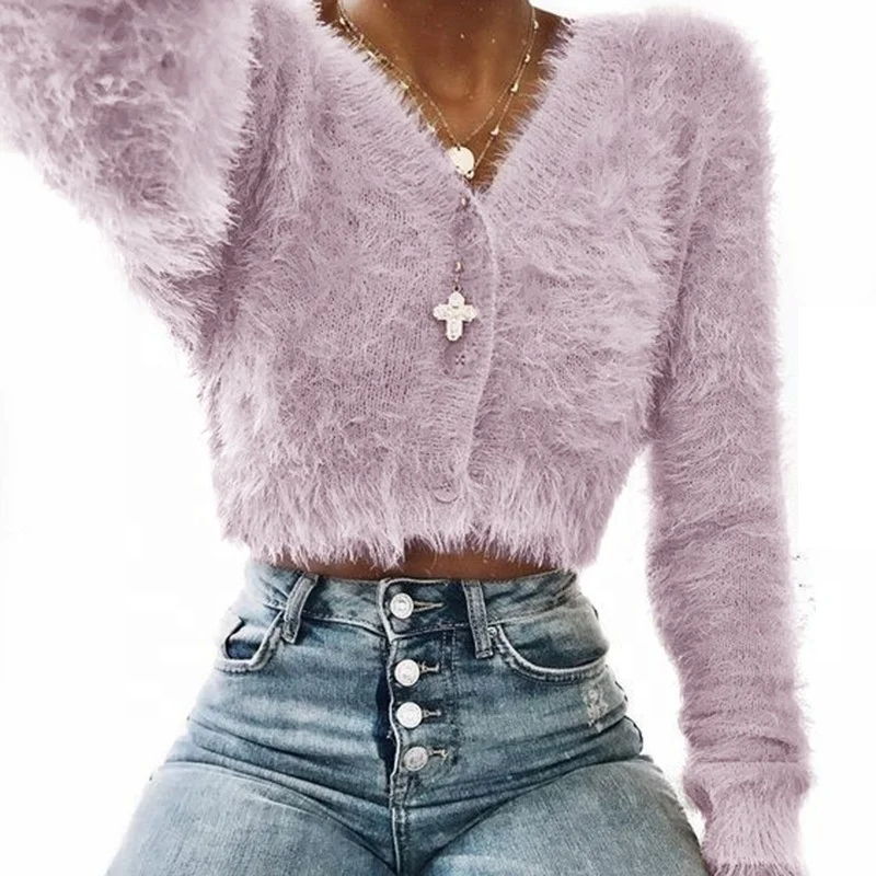 Casual Jacket Tops Long Sleeve Overcoat Pullover Knit Teddy Fur Coat