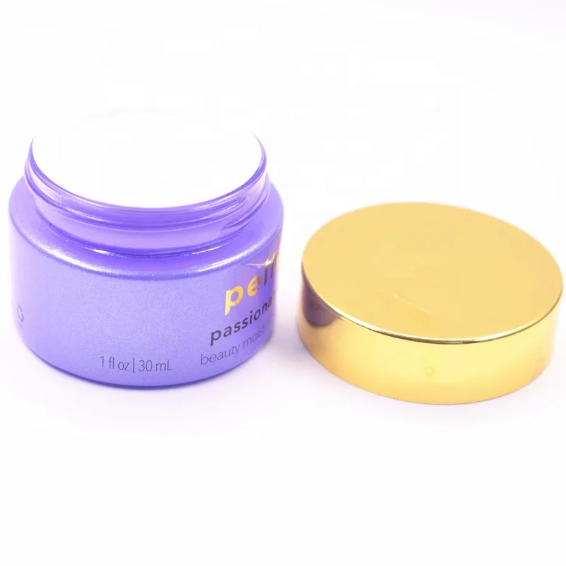 Лидер продаж, пустой увлажняющий крем 1 унция/30 г, стеклянные фиолетовые банки для косметики, оптовая продажа