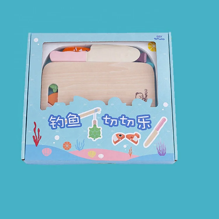 Multifunction Educational Cutting Fish Kids Wooden Ocean Fishing Game Magnets Toys