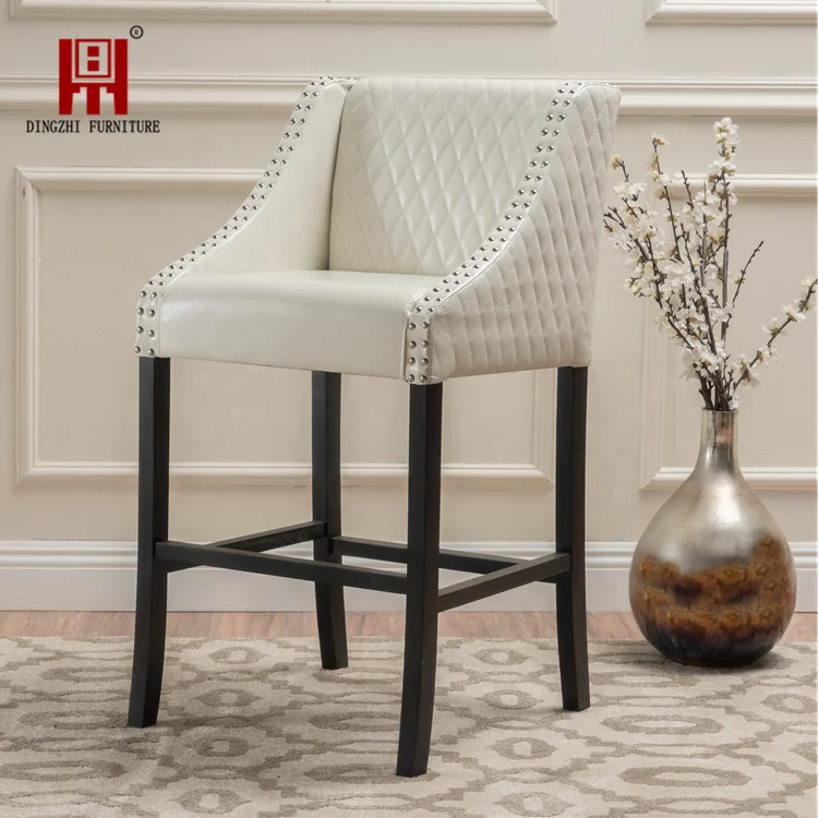 Kitchen Chair White Barstools Gas Strut For With Armrest Swivel Wooden Bar Stool