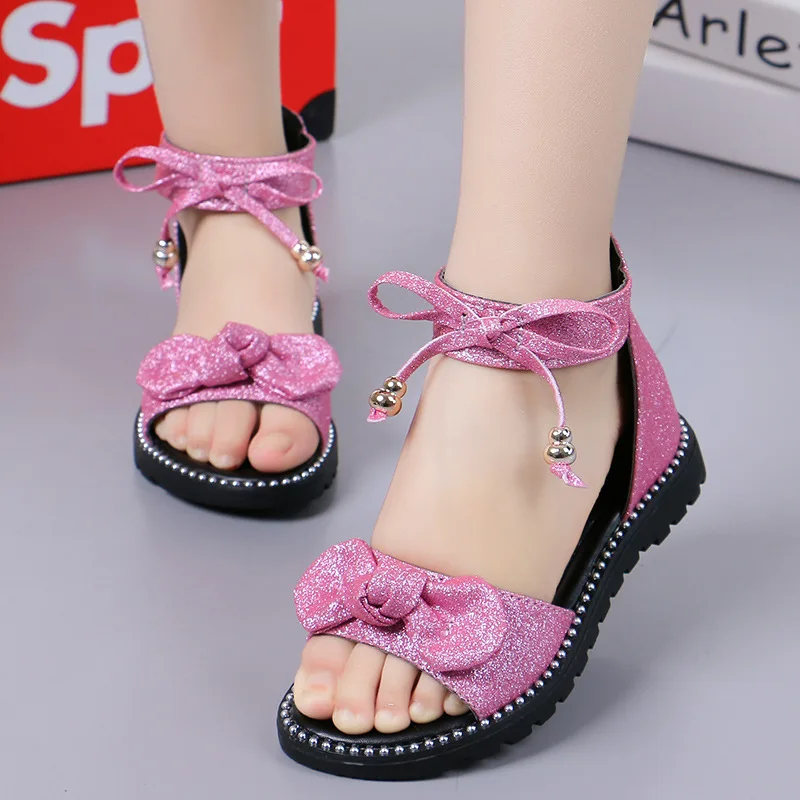 2019 summer girls bowknot sandals kids casual antiskid shoes