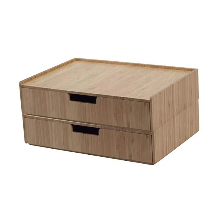 Desktop wooden bamboo computer monitor stand for laptop desk