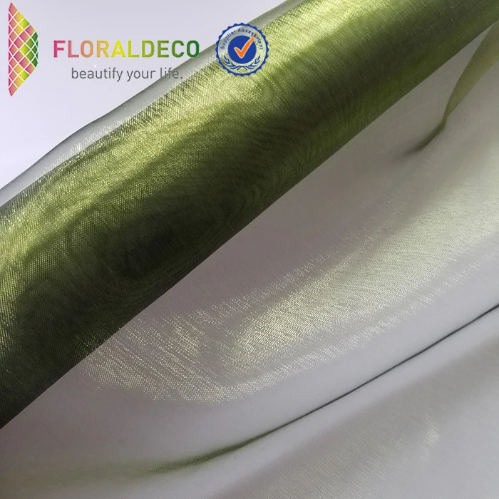 100% polyester Two Tone Organza Roll for Flower Wrapping double colors Organza Fabric For Wedding