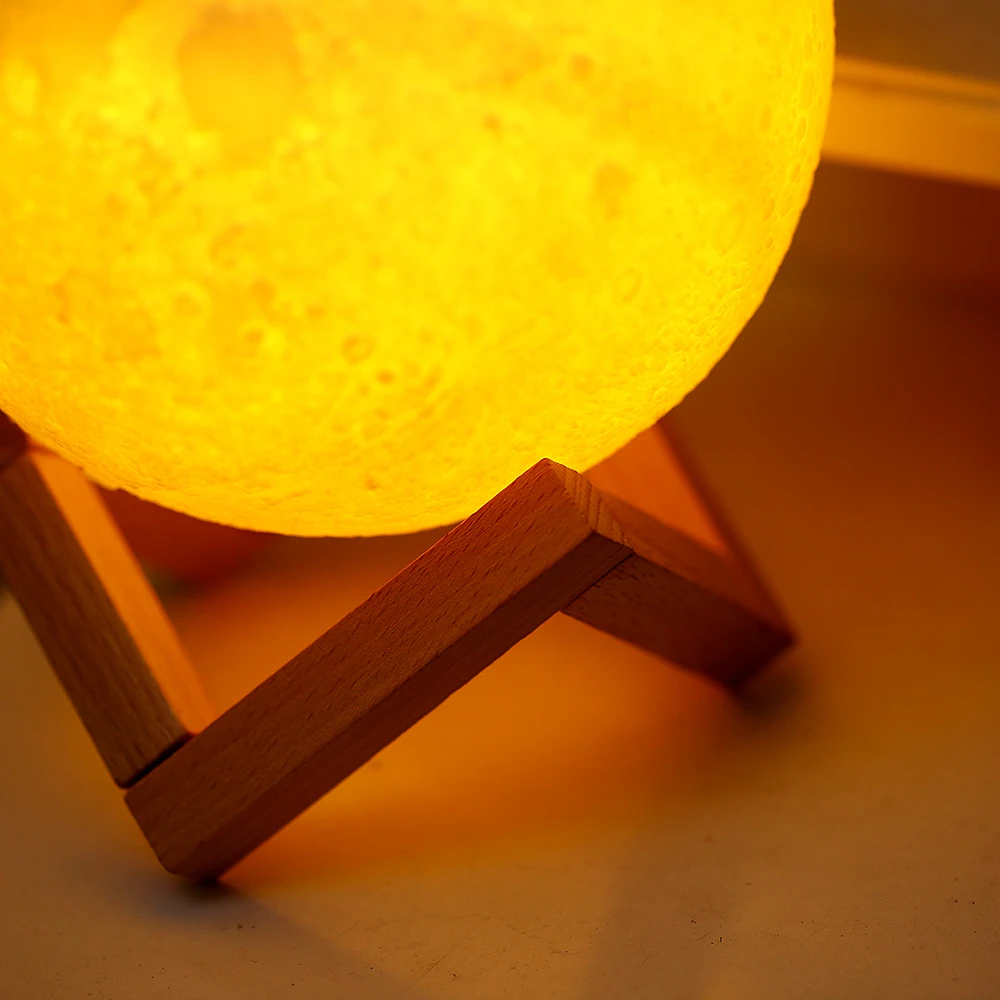 Moon Light - 3d Printing Light - Moon Lamp 3d - Warm and White Touch Control Brightness with USB Charging