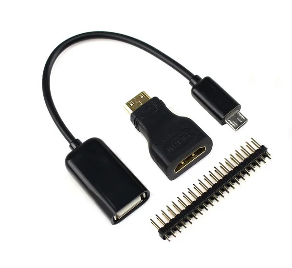 3 in 1 Kit Raspberry Pi Zero Accessories For Mini-HDMI Adapter, Micro USB Adapter, GPIO Adapter