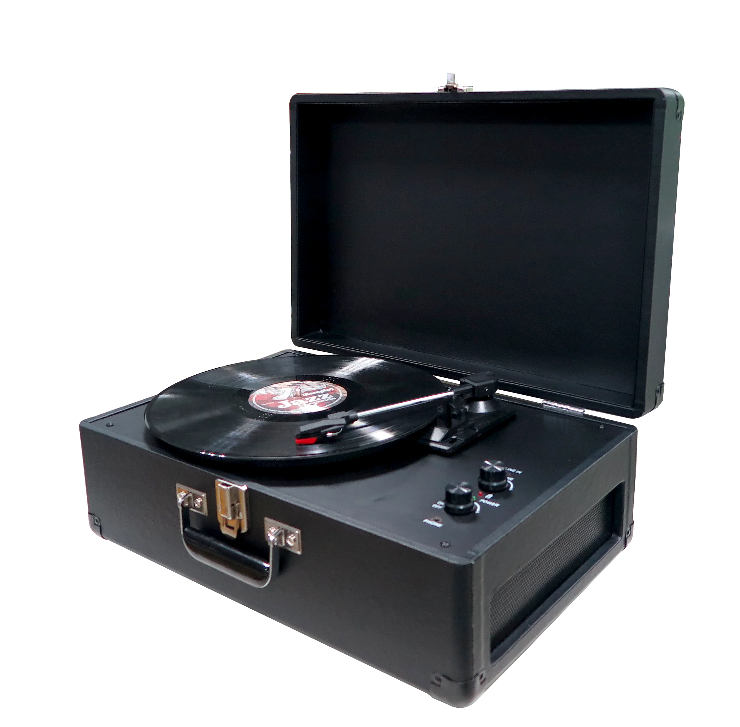 Portable suitcase turntable record player With USB and BT