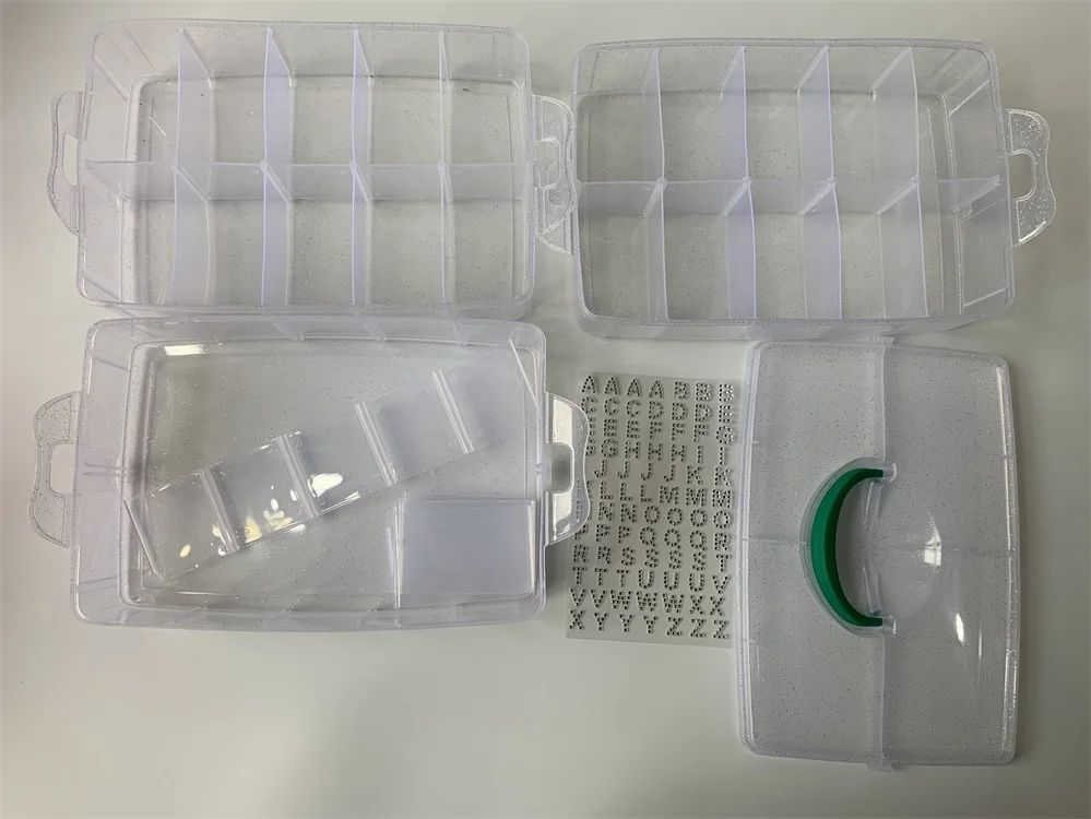 Reasonable price transparent factory security tool box three layers tool case