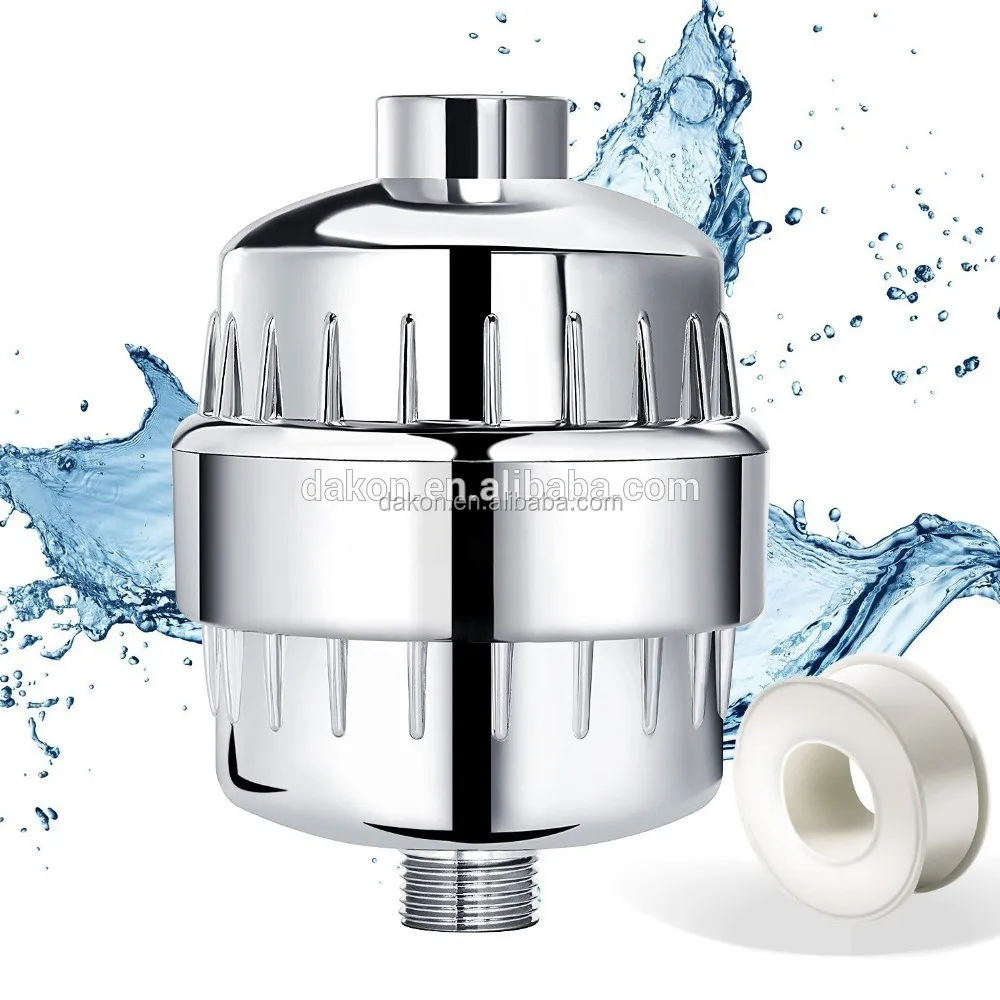 HOT SALE 15 20Stage Shower Filter with 2 Replacement Cartridges Remove Chlorine & Sediments to Purify Water Chrome Plated finish