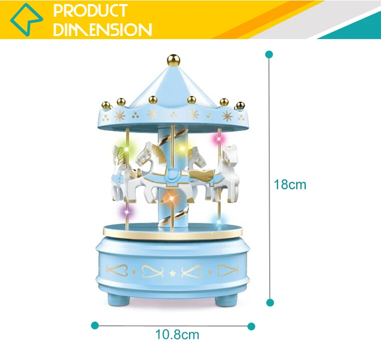Rotating small horse carousel music gift box for girlfriend