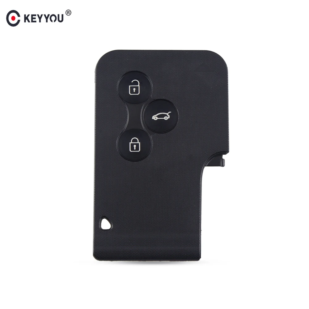 KEYYOU For Renault Clio Megane Grand Scenic 3 Buttons Smart Key Card Remote Car Key Case Fob Shell No Blade Replacement