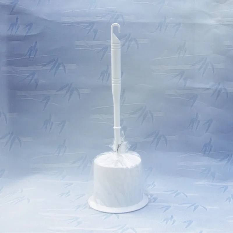 Plastic toilet cleaning brush with round stand