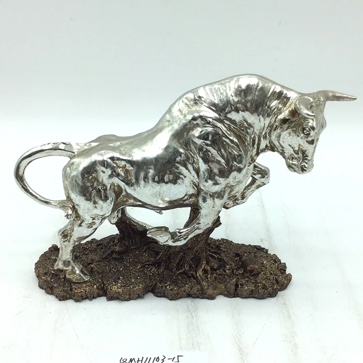 2018 custom made decorative life size  golden resin Street bull