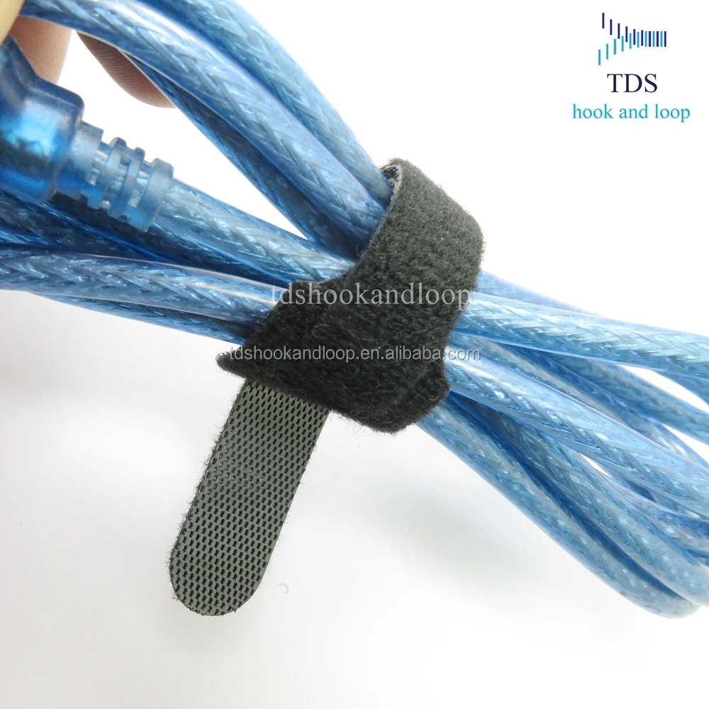 Reusable custom logo printed back to back hook loop cable management