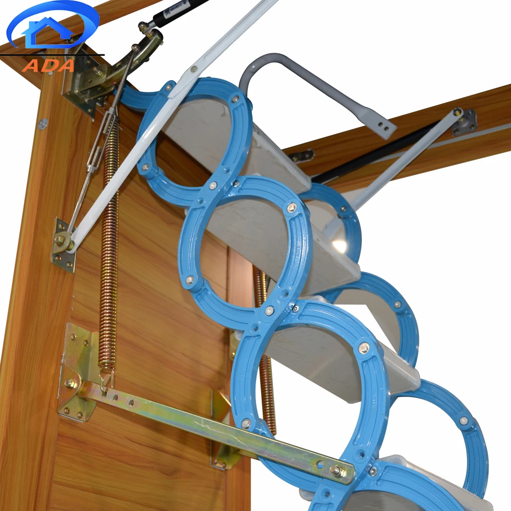 Flexible Pull Down Attic Stairs With Railing