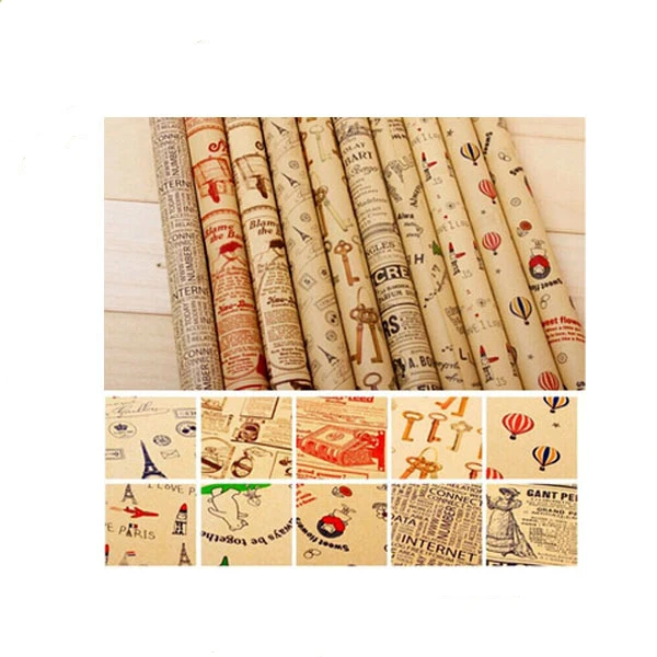 
printed wrapping paper for 2015 valentines day Gift wrapping packaging paper custom printed kraft wrapping rolling paper 