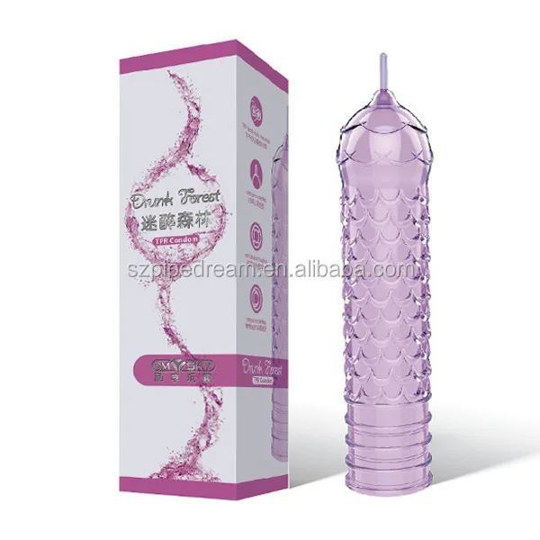 Three Colors TPE Spike Cover Shape Fashionable Unique Soft Delay Crystal Penis Sleeve Textured Extension Condoms