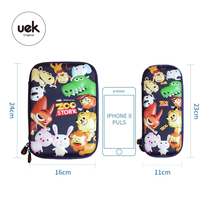 UEK Stationery Kids for school Eva wholesale 3D ZOO pencil case children
