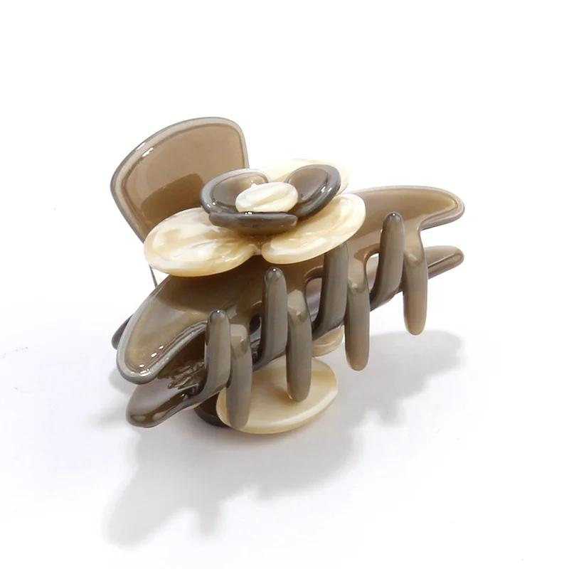 Fancy hair jaw crab clamps acetate hair pins luxury high quality jaw claws flower decorative hair claw clips