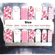 Pink White point cat child Nail Arts Nail Sticker Waterproof Nail Decal Sticker Gel Polish French