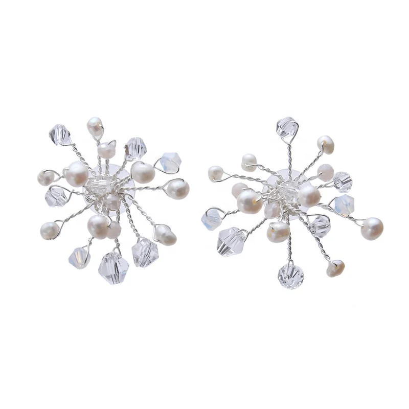 Luxury Crystal Pearl Flower Headdress Jewelry Bridesmaid Bridal Wedding Hair Combs For Women