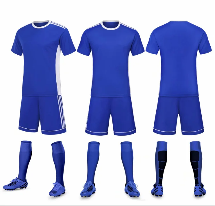 2019 Custom Design Soccer Uniforms Mesh Fabric Blank Soccer Training Suit Kids Soccer Jersey