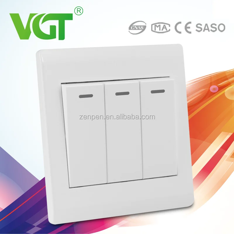 Сделано в Китае 3 банды 1 способ PC стены smart коммутатор