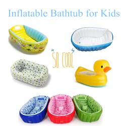 LC Small Inflatable Baby Bathtub Portable Air Swimming Pool Kid Infant Toddler Thick Foldable Shower Basin with Soft Cushion