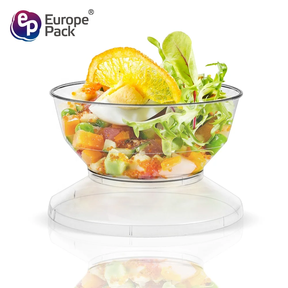 Factory manufacturers disposable clear 4oz plastic salad fruit dessert bowls with lid