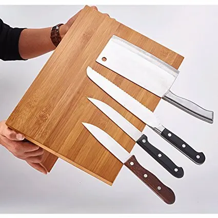 Bamboo Magnetic Knife Knife Stand Holder Block Wood Kitchen Storage Holders & Racks Non-folding Rack Eco-friendly