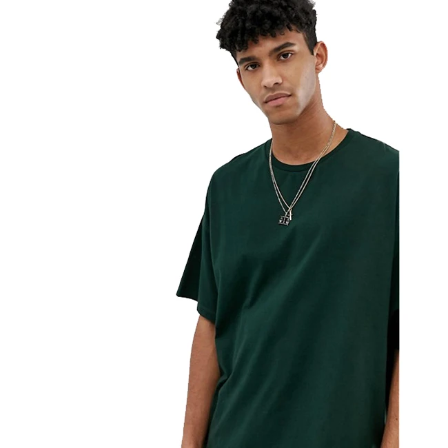 Factory wholesale ordinary short-sleeved men green cheap oversized t-shirt