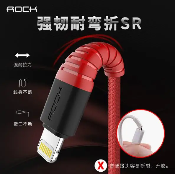 
ROCK 3A Type C for Xiaomi mi6 mi5 for Samsung Galaxy S8 Plus for Huawei Hi-Tensile Fast Charging C USB Type-C Cable 