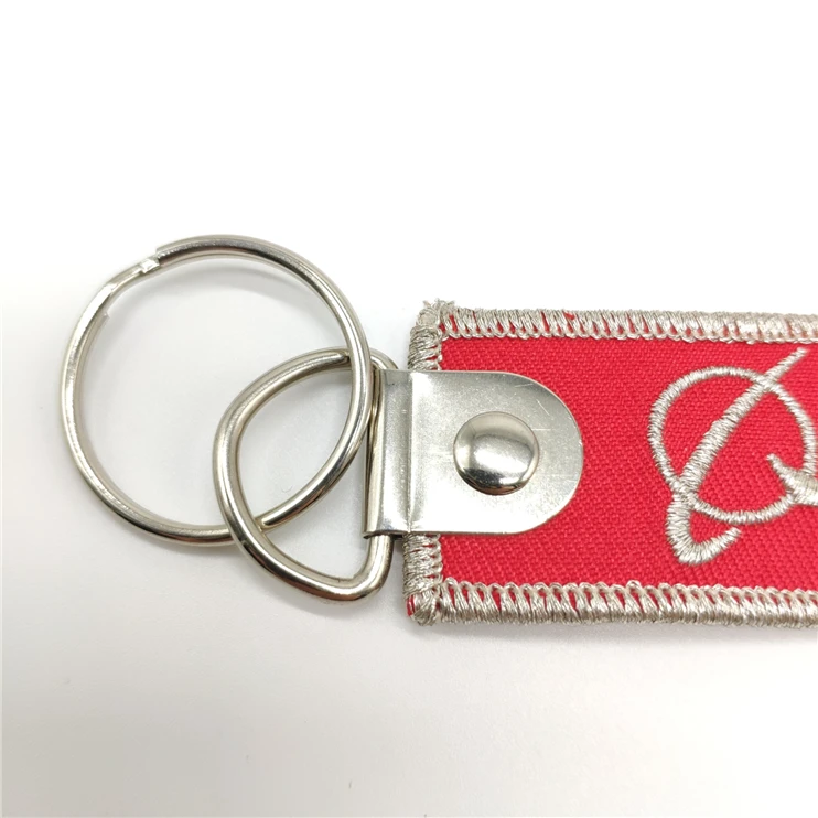 Customized Promotion Polyester/nylon Key Chain With Key Ring For Garment And Bags