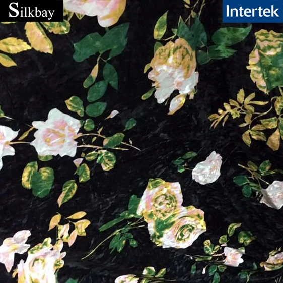
Custom prionted burnout silk velvet fabric 