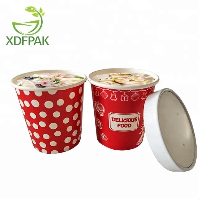 8oz 12oz 16oz 26oz 32oz disposable paper soup cups with lids