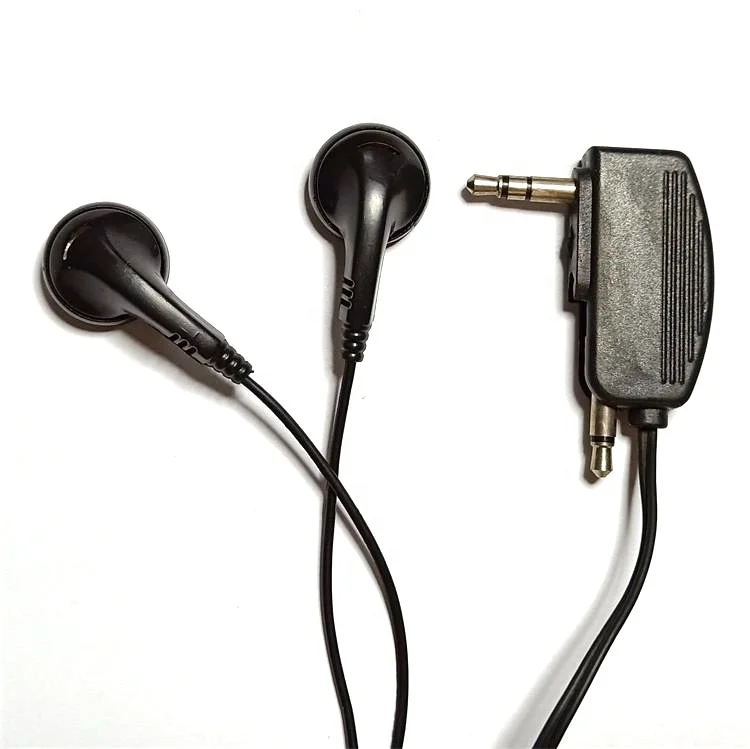 disposable aviation 2 pin airline earphone with activity plug