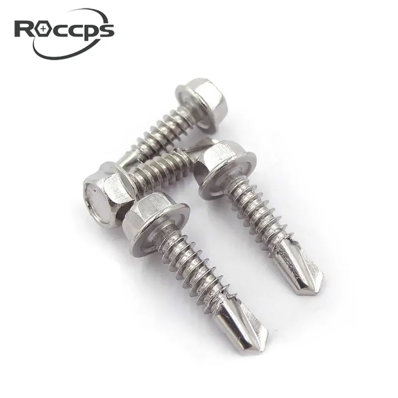 Hex head self-drilling screws SUS410, SUS304, SUS316