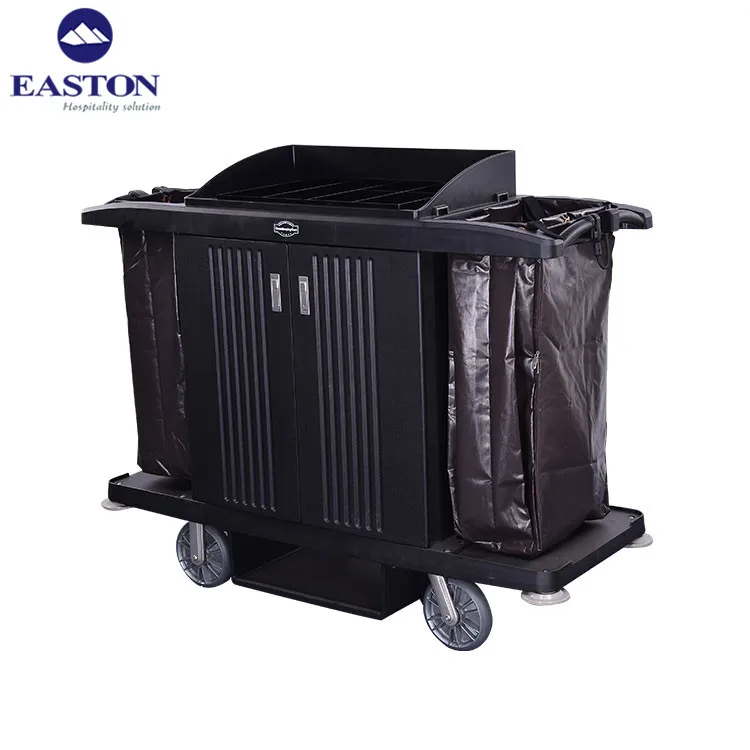 Double basket service housekeeping trolley, hotel housekeeping trolley cart