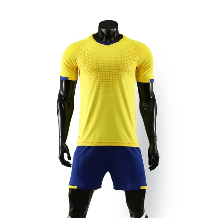 2019 Men Polyester Football Uniform Kits Plain Soccer Jersey Set