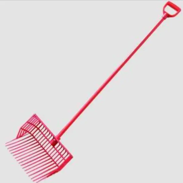 plastic Pitch fork head with D shape handle for horse cleaning