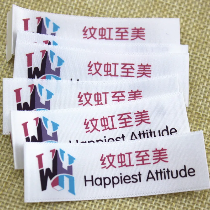 MOQ 500pcs clothing printing label for garment tags