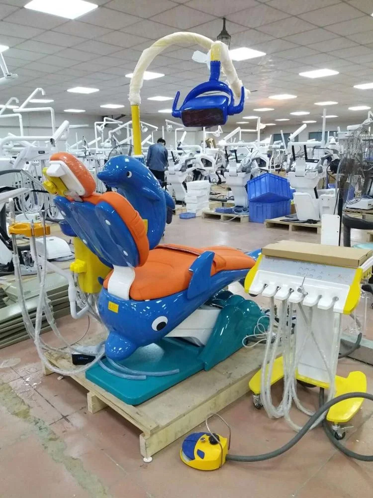 
Cute Dolphin Blue Cartoon Children Kids Dental Treatment Electric Dental Chair Unit DTC-326 
