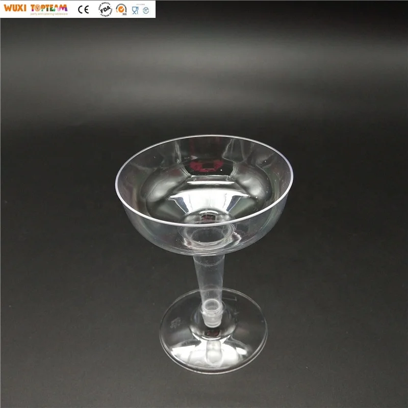 2 Pieces Disposable Clear Plastic Martini Glass Margaret Goblet